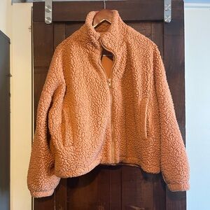 Women’s Sz. M Fuzzy Camel Colored Urban Outfitter Teddy Bear Jacket